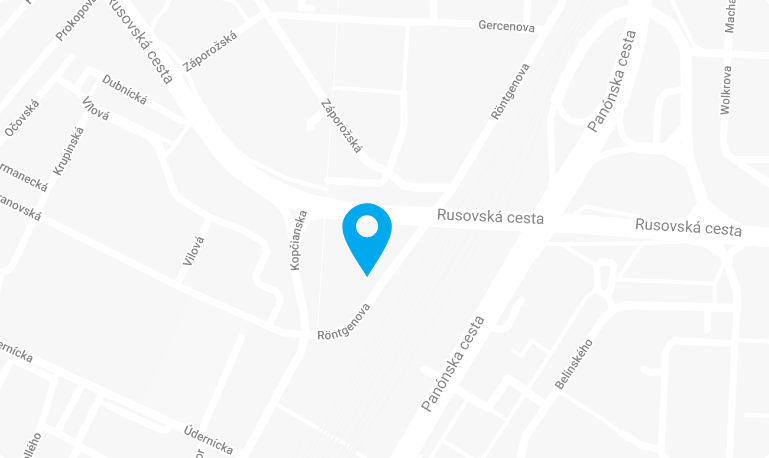 mapa kancelárie Accai na ul. Rontgenovej v Bratislave